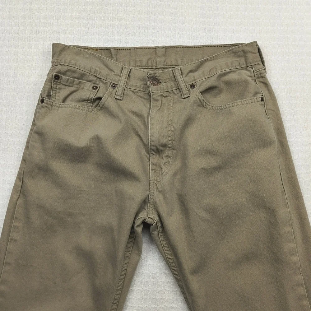 Levis 505 Regular Fit‎ Straight Leg Khaki Tan Cotton Pants Mens 33x34 (33x32.5)